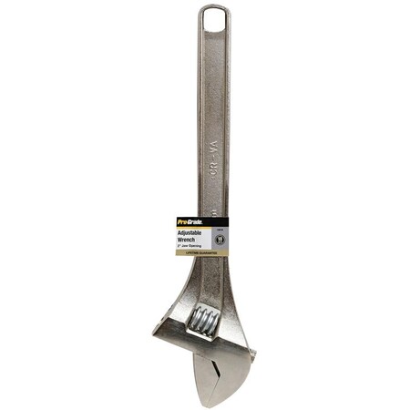 Pro-Grade Tools 18" Adjustable Wrench, Satin Finish 15018